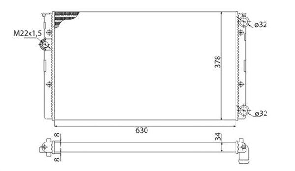 MAGNETI MARELLI Радиатор, охлаждение двигателя 350213809003